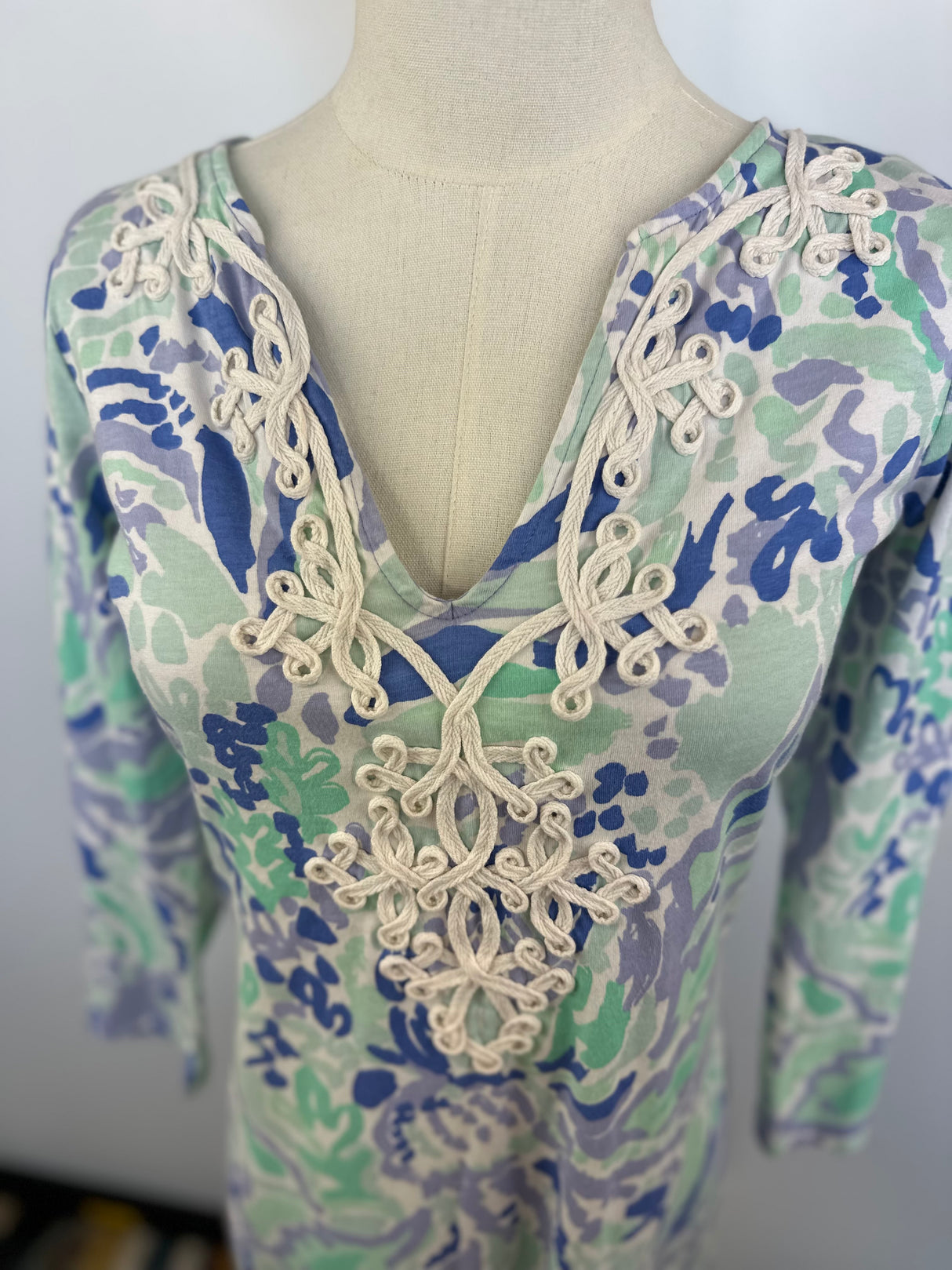 Lilly Pulitzer 100% Supima Cotton Marina Long Sleeve Preloved Dress Size Small*