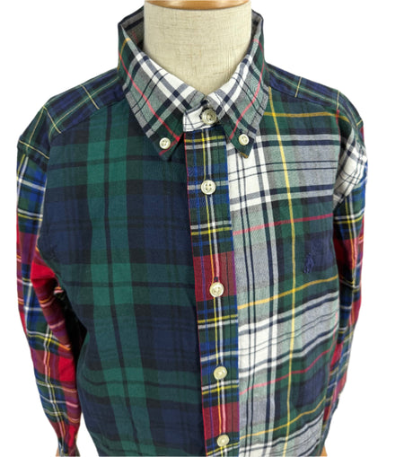 Polo Ralph Lauren Plaid Youth Holiday Christmas Shirt Size Medium*