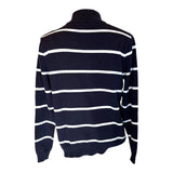 Polo Jeans Co. 100% Cotton 1/4 Zip Navy Striped Preloved Sweater Size Medium*