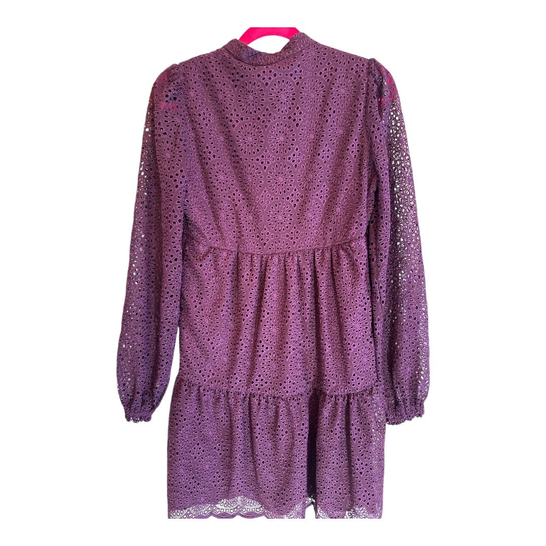 Lily Pulitzer Cherry Ganache Winona Long Sleeve Eyelet Dress Size XXS