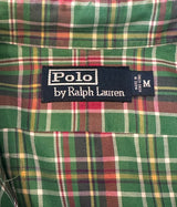 Polo Ralph Lauren Cotton Green Plaid Preloved Mens Shirt Size Medium*