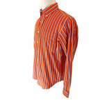 Ralph Lauren Classic Fit Orange Striped Mens Preloved Shirt Size Medium*