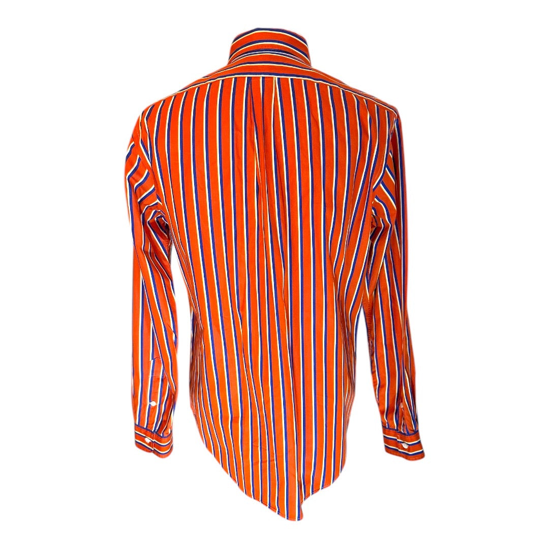 Ralph Lauren Classic Fit Orange Striped Mens Preloved Shirt Size Medium*