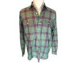 Polo Ralph Lauren Cotton Green Plaid Preloved Mens Shirt Size Medium*