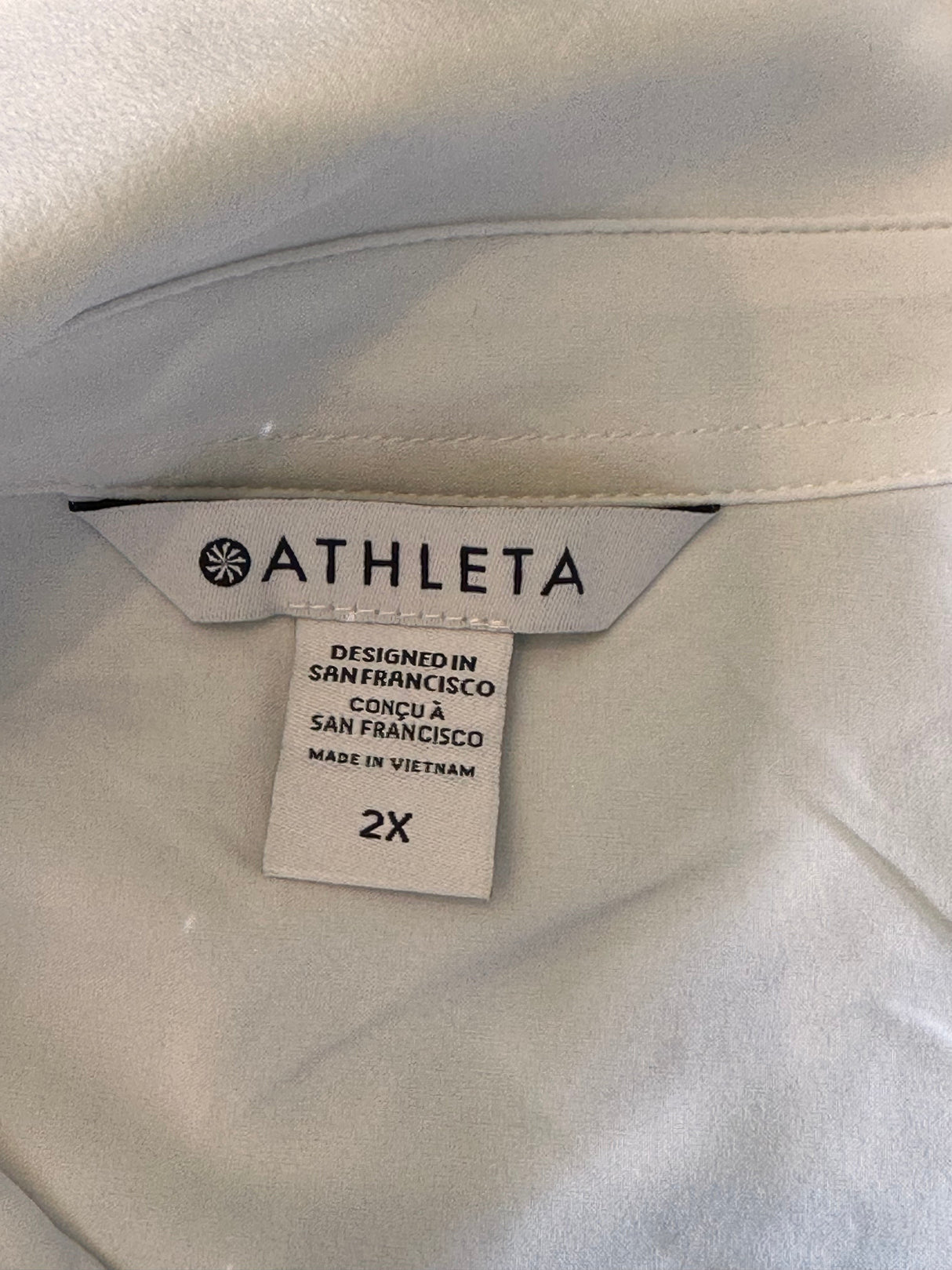 Athleta Everlasting Womens White Activewear Top Size 2XL