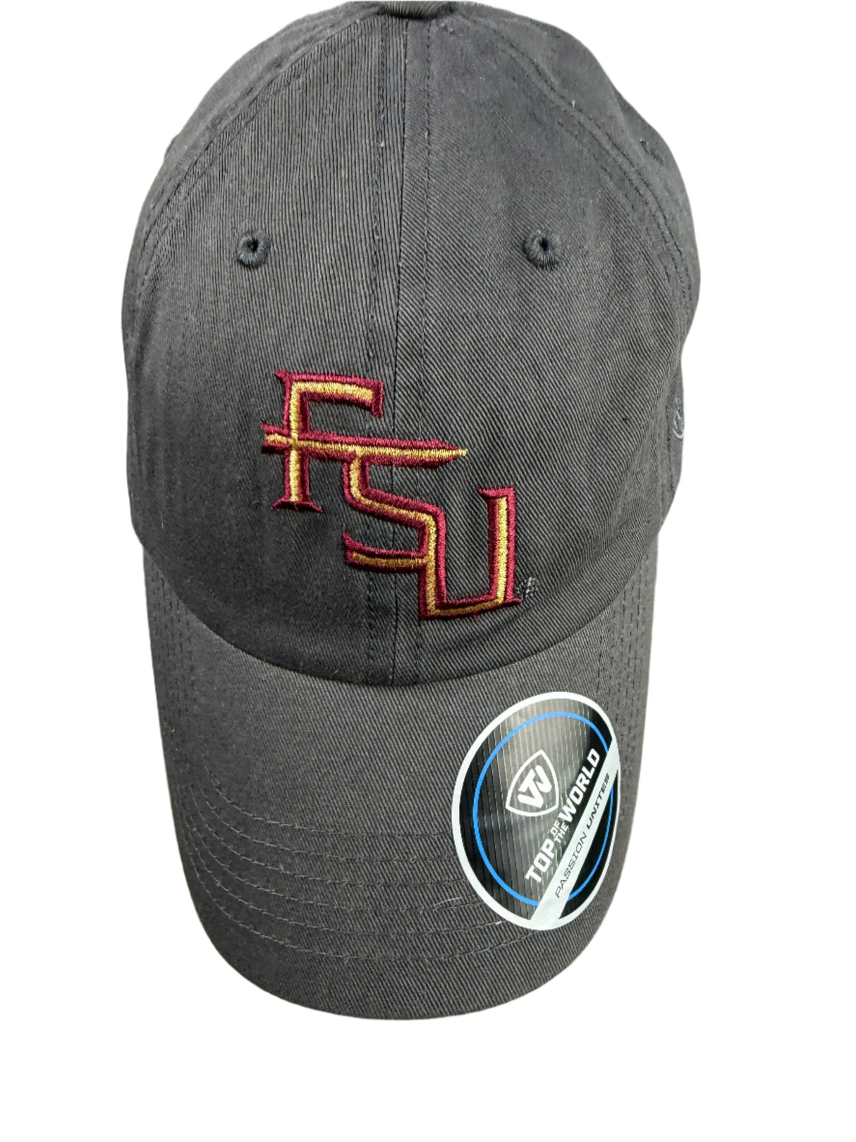 Top of the World Florida State University Seminoles Charcoal Grey Adjustable Hat