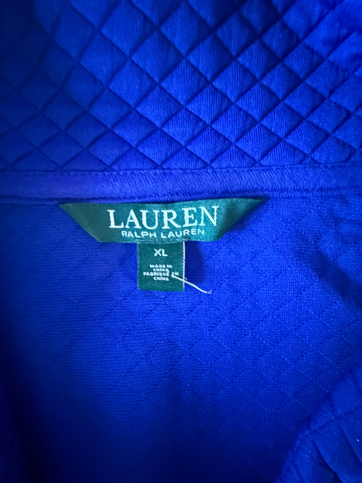 Lauren Ralph Lauren Blue Activewear Quilted Full Zip Preloved Vest XL*