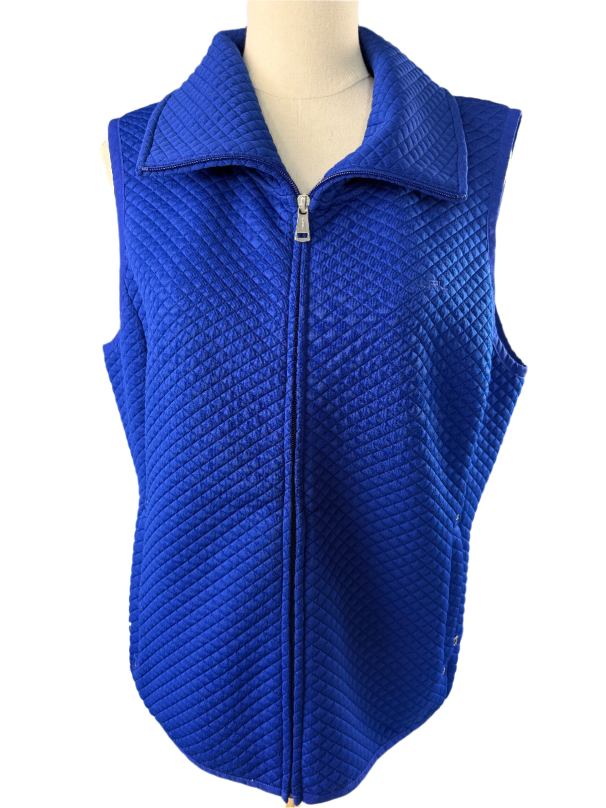 Lauren Ralph Lauren Blue Activewear Quilted Full Zip Preloved Vest XL*