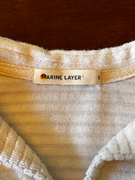 Marine Layer Neutral Terry Cloth Made In USA Preloved Romper Size Small*