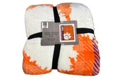 Ultra Fleece Sherpa Backed University of Clemson Tigers Oversized Blanket 60"x70" NWT