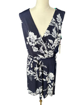 Sandra Darren Navy Floral Belt Dress