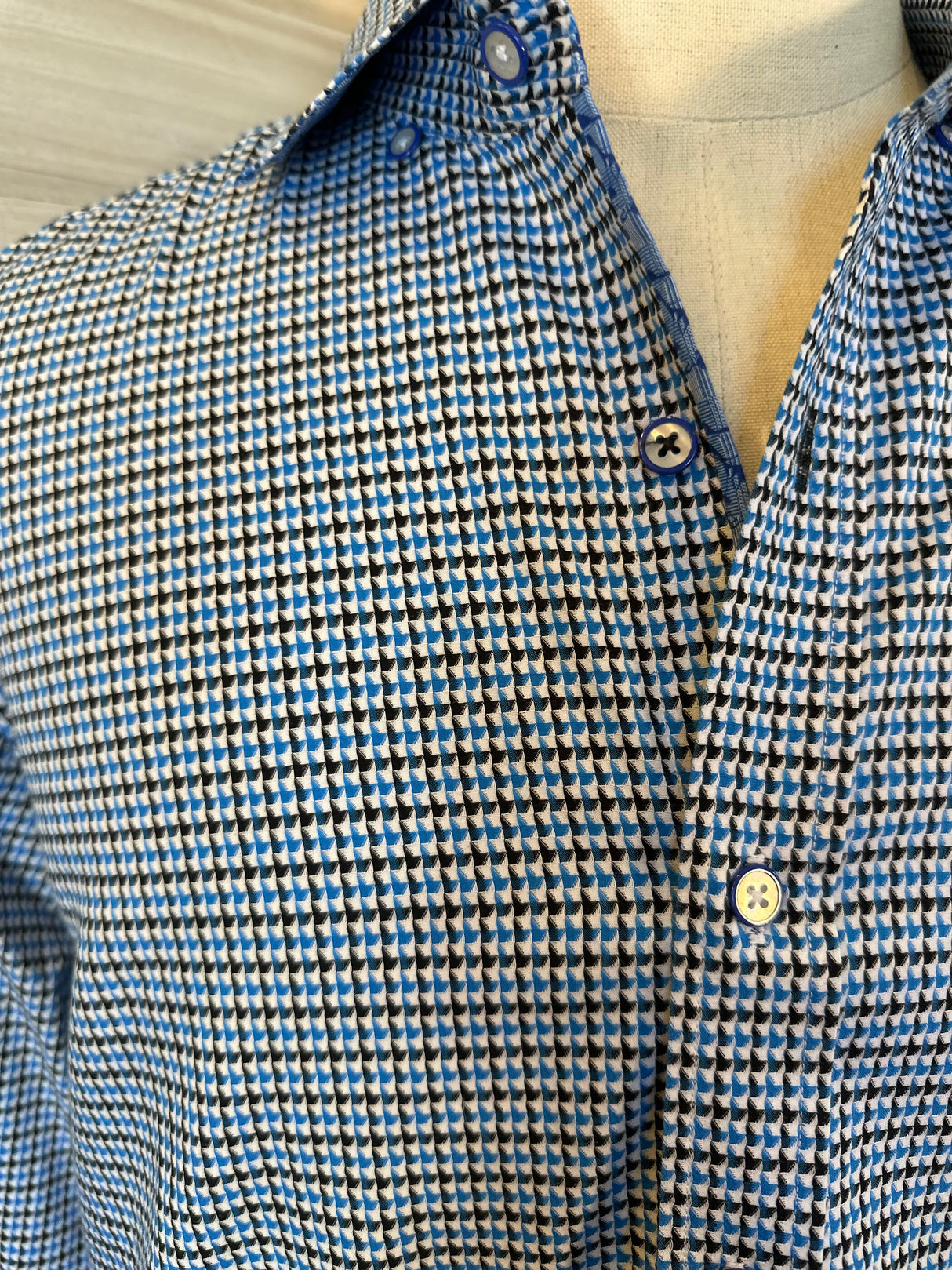 Robert Graham Houndstooth Mens Preloved Shirt Size XL*