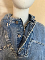 Gap Hooded Denim Vintage 80's Unisex Kangaroo Pouch Pullover Size Medium*