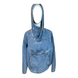 Gap Hooded Denim Vintage 80's Unisex Kangaroo Pouch Pullover Size Medium*