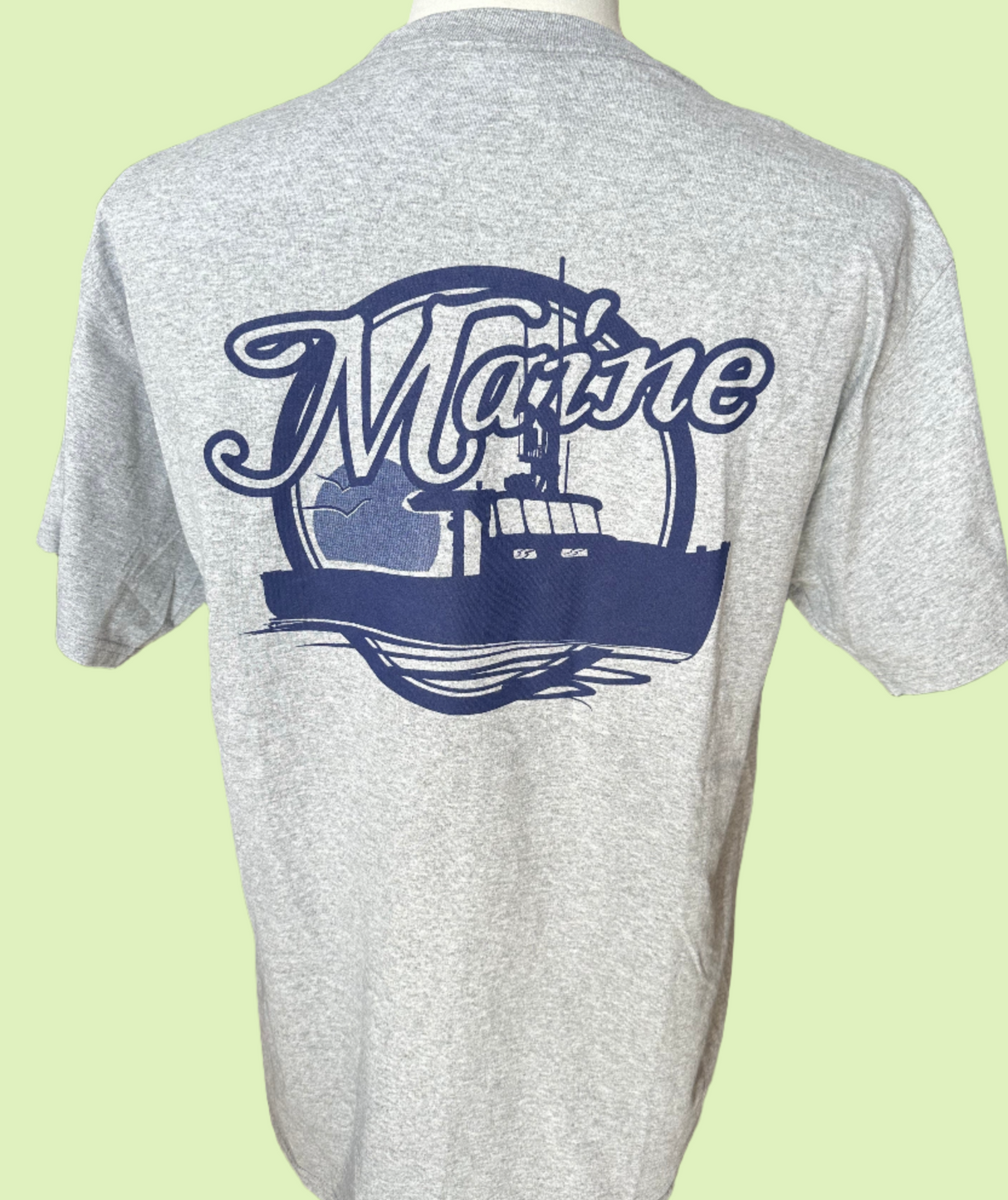 Maine Lobster Boat Unisex Grey Tee