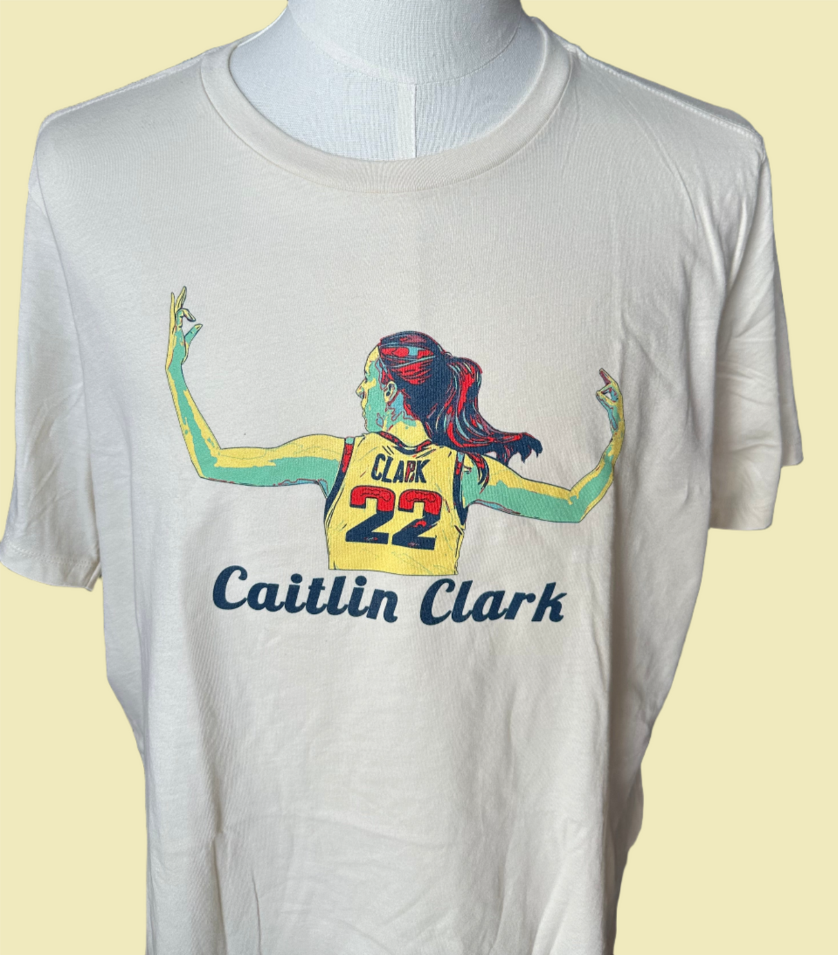 Caitlin Clark Ivory #22 Soft Cotton Tee Size XXL