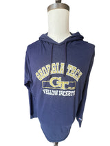 Champion Georgia Tech Yellow Jackets Hooded Blue Tee Size XL