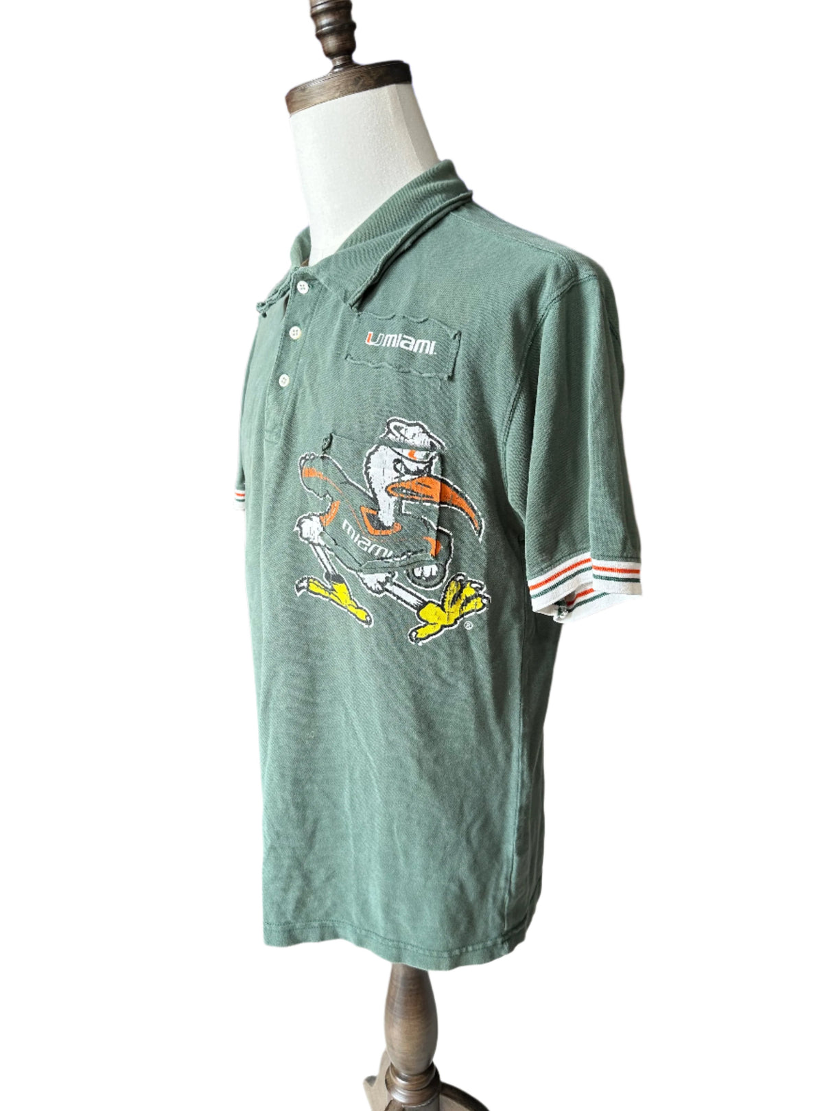 Red Jacket Brand Miami Hurricanes Vintage Mens Polo Size XL*