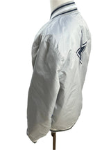 Ultra Game NFL Dallas Cowboys Varsity Bomber Silver Embroidered Snap Jacket