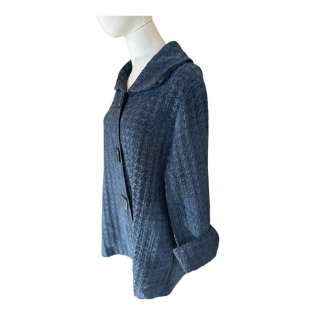 Habitat Blue Black Metallic Houndstooth Preloved Jacket Size Large*