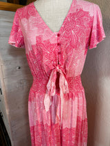 Anthropologie Sunday Mi Amore Pretty in Pink Midi Dress Vintage Size Small*