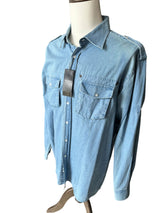 Ted Lapidus Paris Lightweight Denim Mens City Shirt XXL