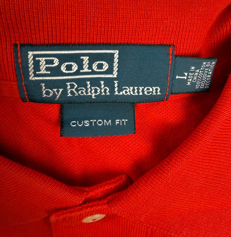 Polo by Ralph Lauren Custom Fit 100% Cotton Red Polo Shirt Size Large