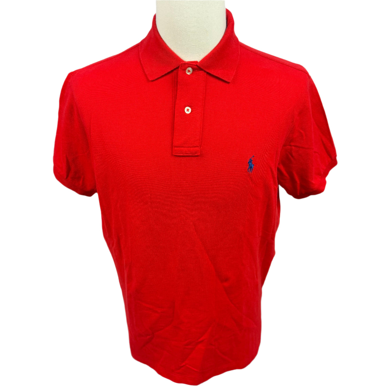 Polo by Ralph Lauren Custom Fit 100% Cotton Red Polo Shirt Size Large