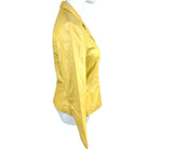 Ann Taylor 90's Retro Yellow Soft Leather Womens Full Zip Jacket Size XSmall*