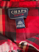 Chaps Denim Vintage Christmas Holiday Ruffle Plaid Womens Size 2X*