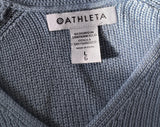 Athleta Ribbed Light Blue V Neck Sweater Size Large*