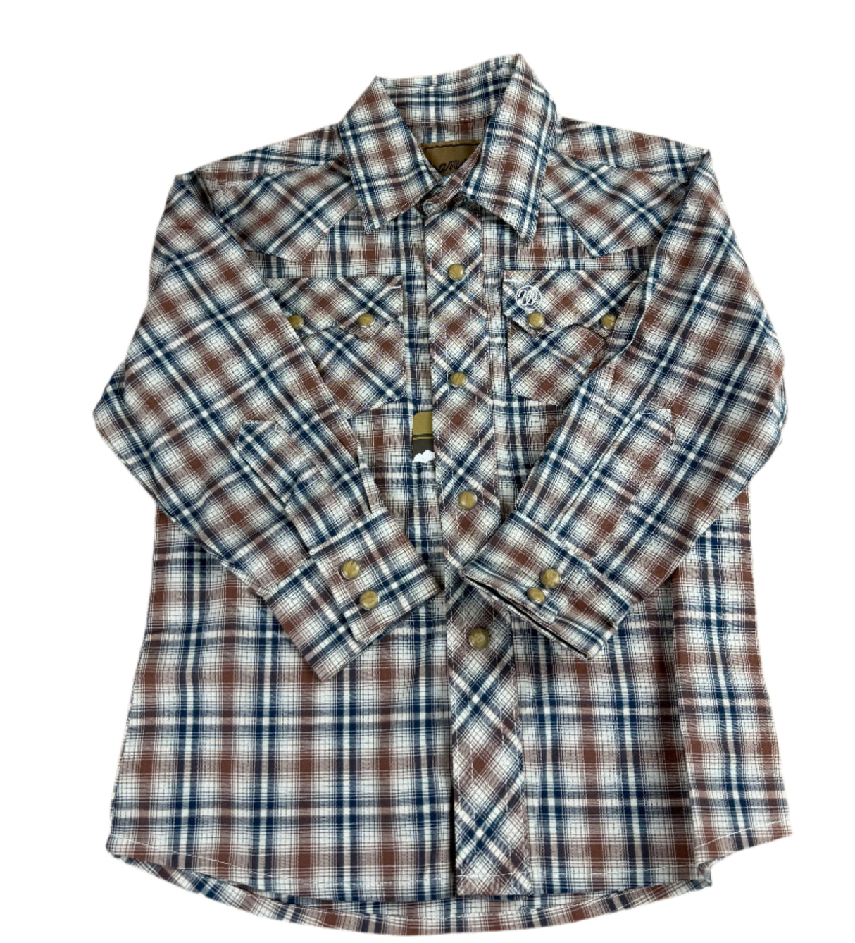 Wrangler Retro Plaid Western Pearl Snap Youth Shirt XXS New