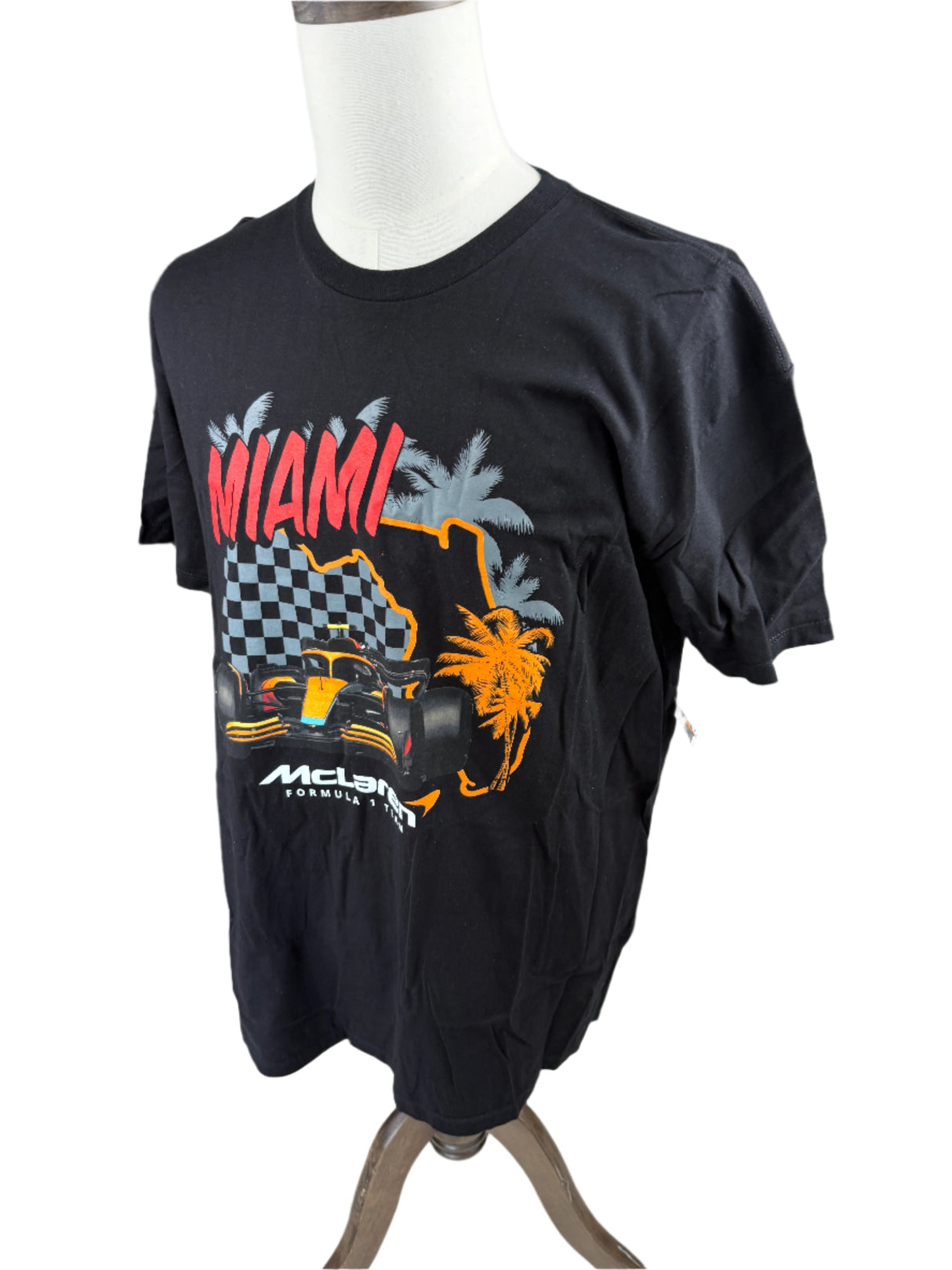 McLaren Miami Formula 1 Team Mens Black Cotton Tee Xlarge New