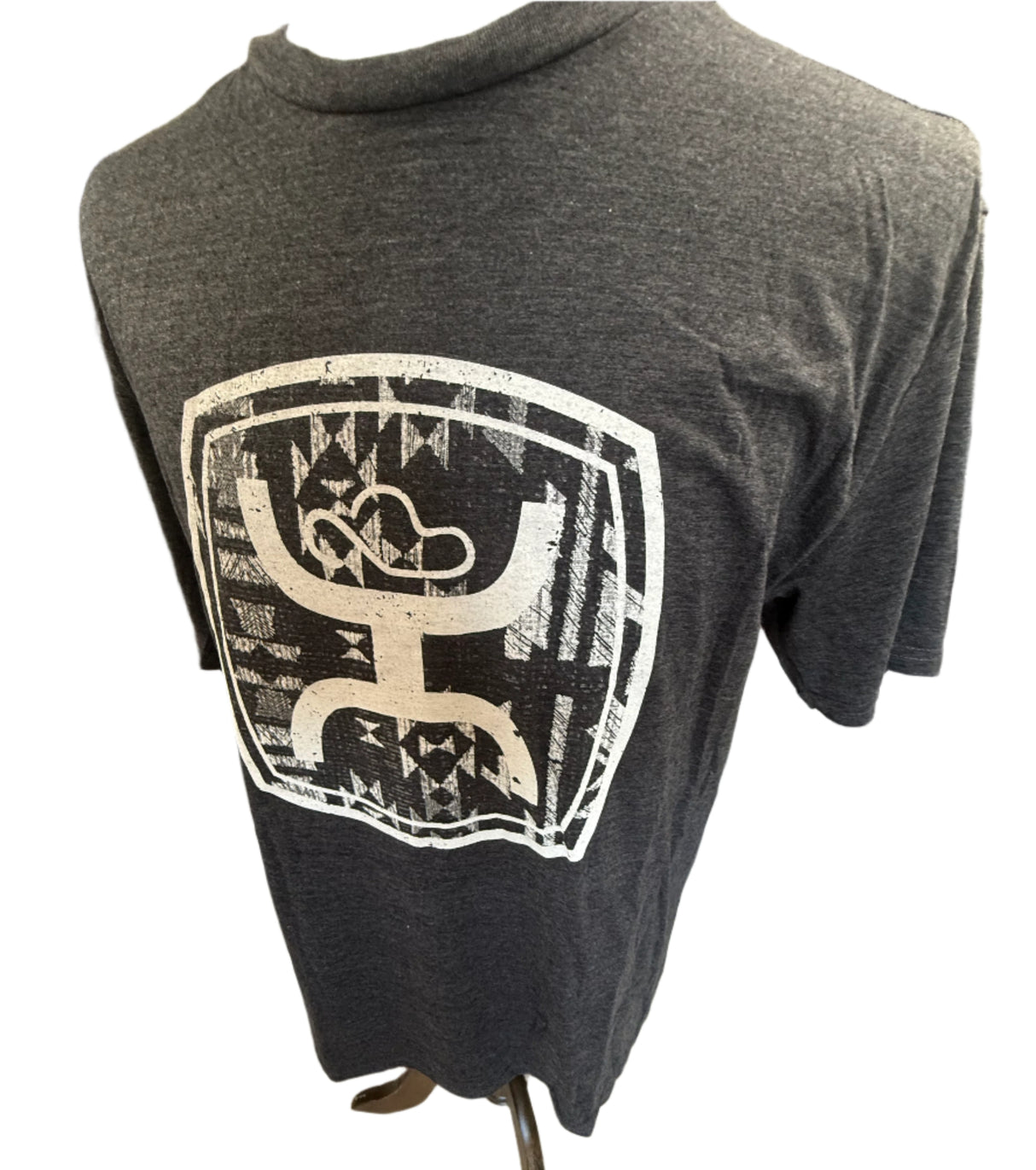 Hooey Aztec Logo Mens Cotton Grey Tee Size Large New