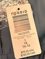 Torrid Acqua Blue Plaid Lindsey Hi Neck Sleeveless Dress 1X New