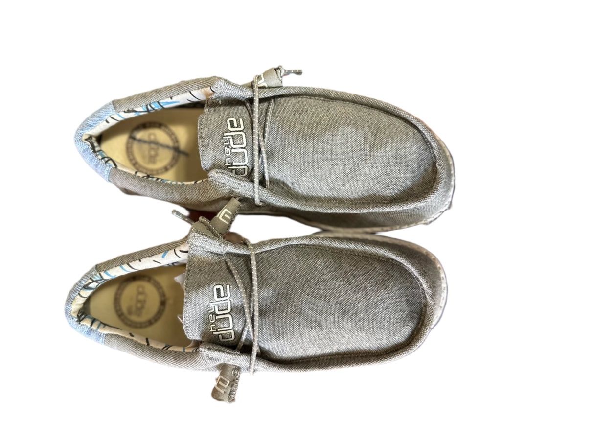 Hey Dude Wally Grey/Blue Womens Preloved Slip Ons*