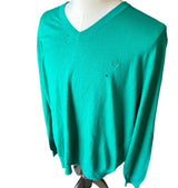 Brooks Brothers 346 V Neck Teal Mens Lightweight Sweater Size XL