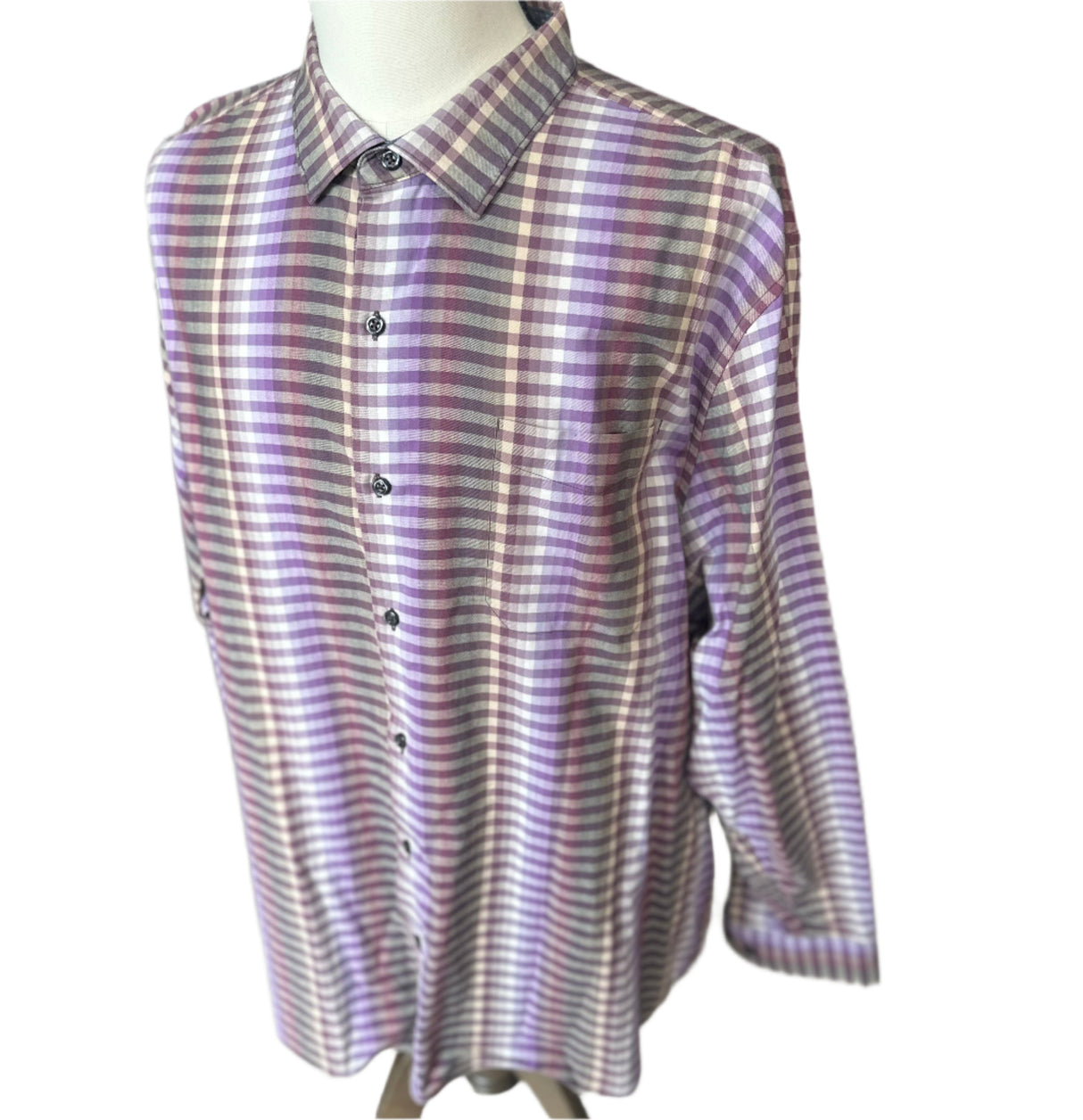 Tommy Bahama Purple Passion Mens Preloved Shirt Cotton/Silk Size XXL