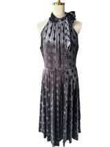 Calvin Klein Velvet Polka Dot Chrome Evening Dress Preloved Size 12*