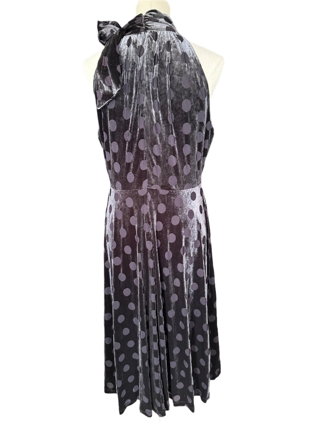 Calvin Klein Velvet Polka Dot Chrome Evening Dress Preloved Size 12*