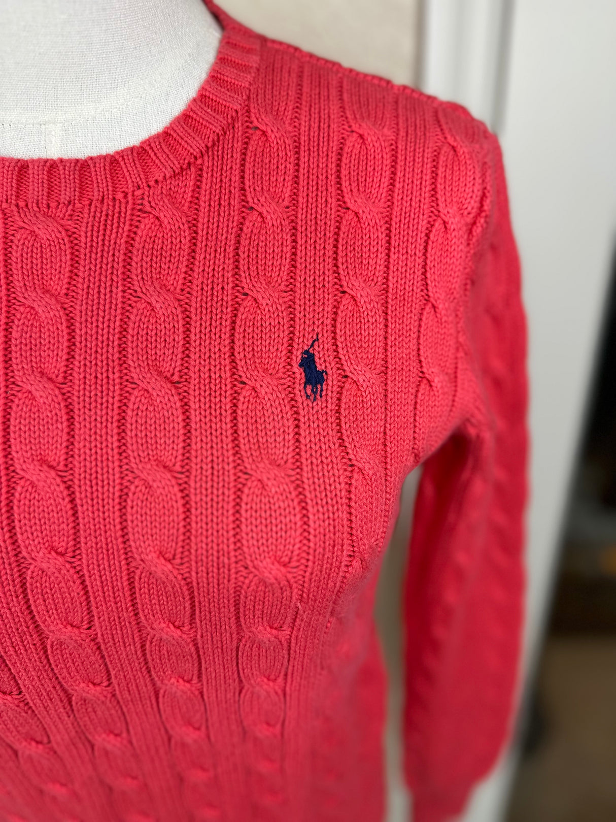 Ralph Lauren 100% Cotton Crewneck Coral Preloved Womens Sweater Small*