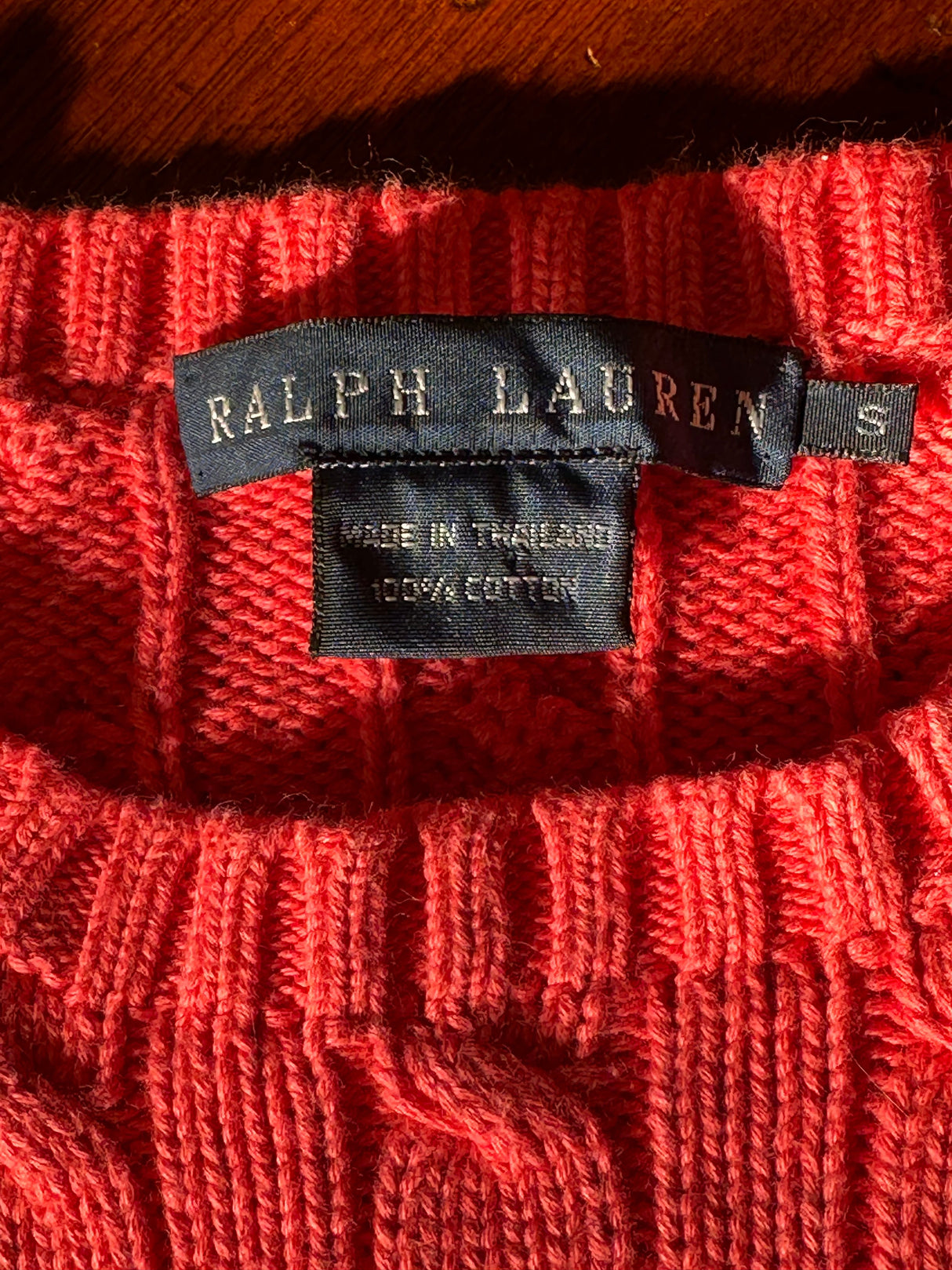 Ralph Lauren 100% Cotton Crewneck Coral Preloved Womens Sweater Small*