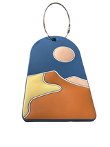 Wondering Moon Orange Sunset Luggage Tag