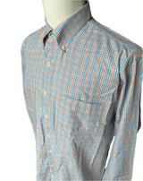 Peter Millar Pirate Check 100% Cotton Mens Long Sleeve Preloved Golf Shirt*