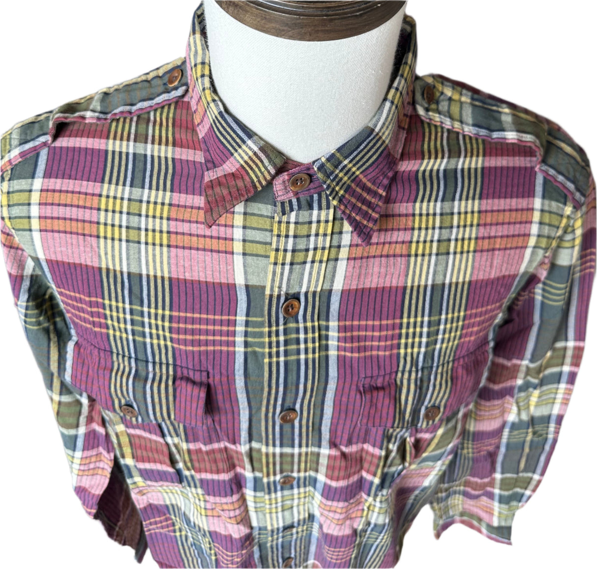 Polo by Ralph Lauren Military Trail Mens Long Sleeve Plaid Shirt Size Large