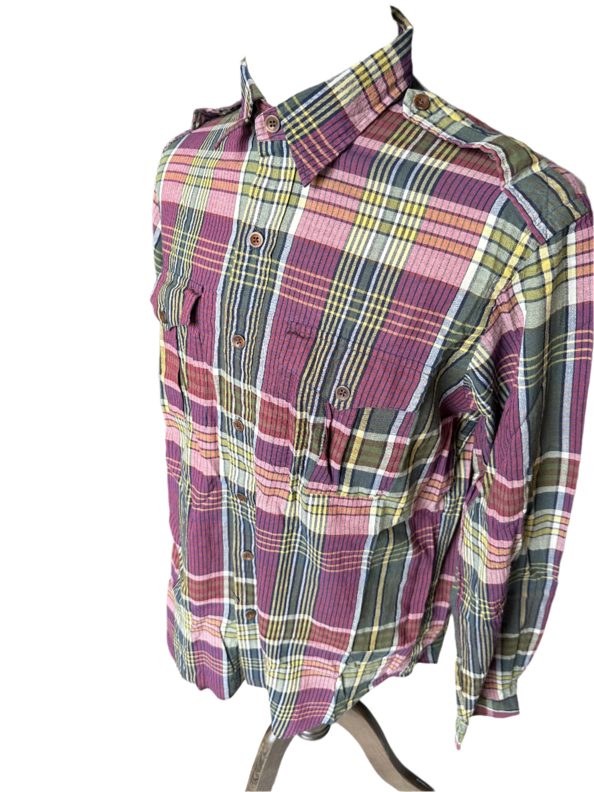 Polo by Ralph Lauren Military Trail Mens Long Sleeve Plaid Shirt Size Large