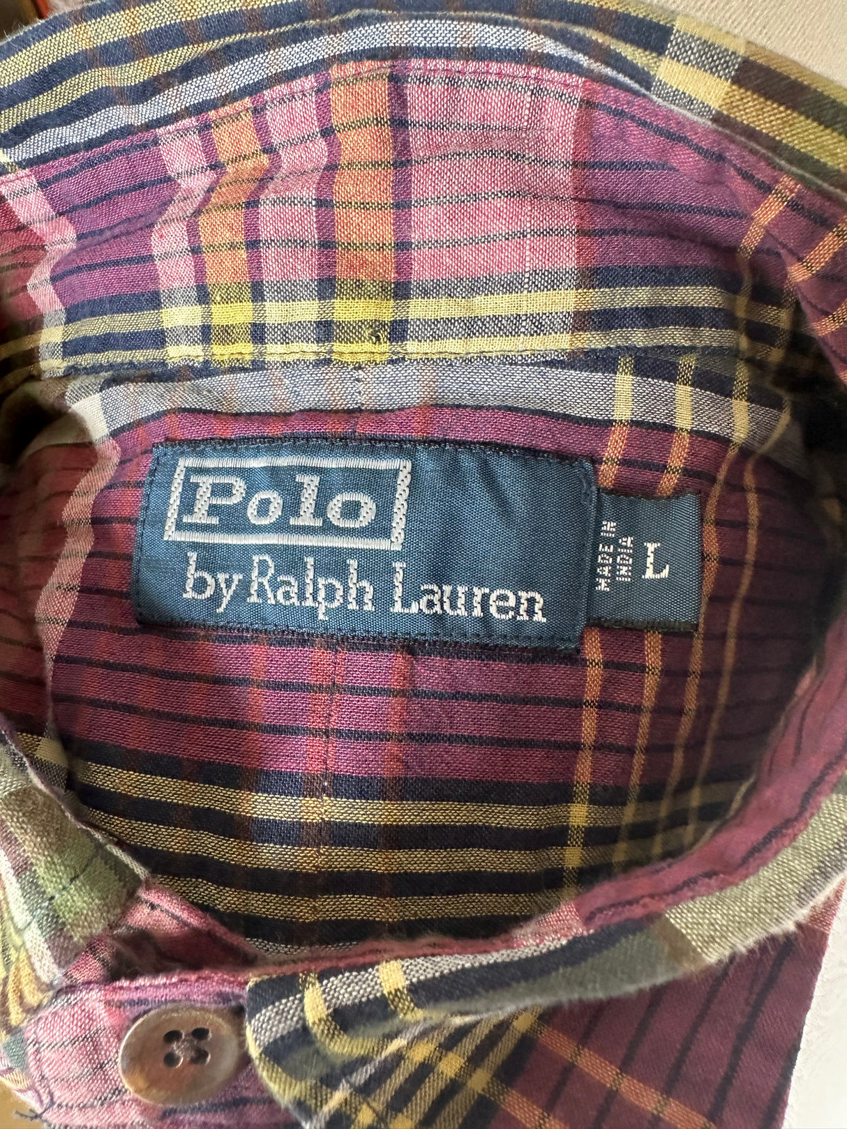 Polo by Ralph Lauren Military Trail Mens Long Sleeve Plaid Shirt Size Large