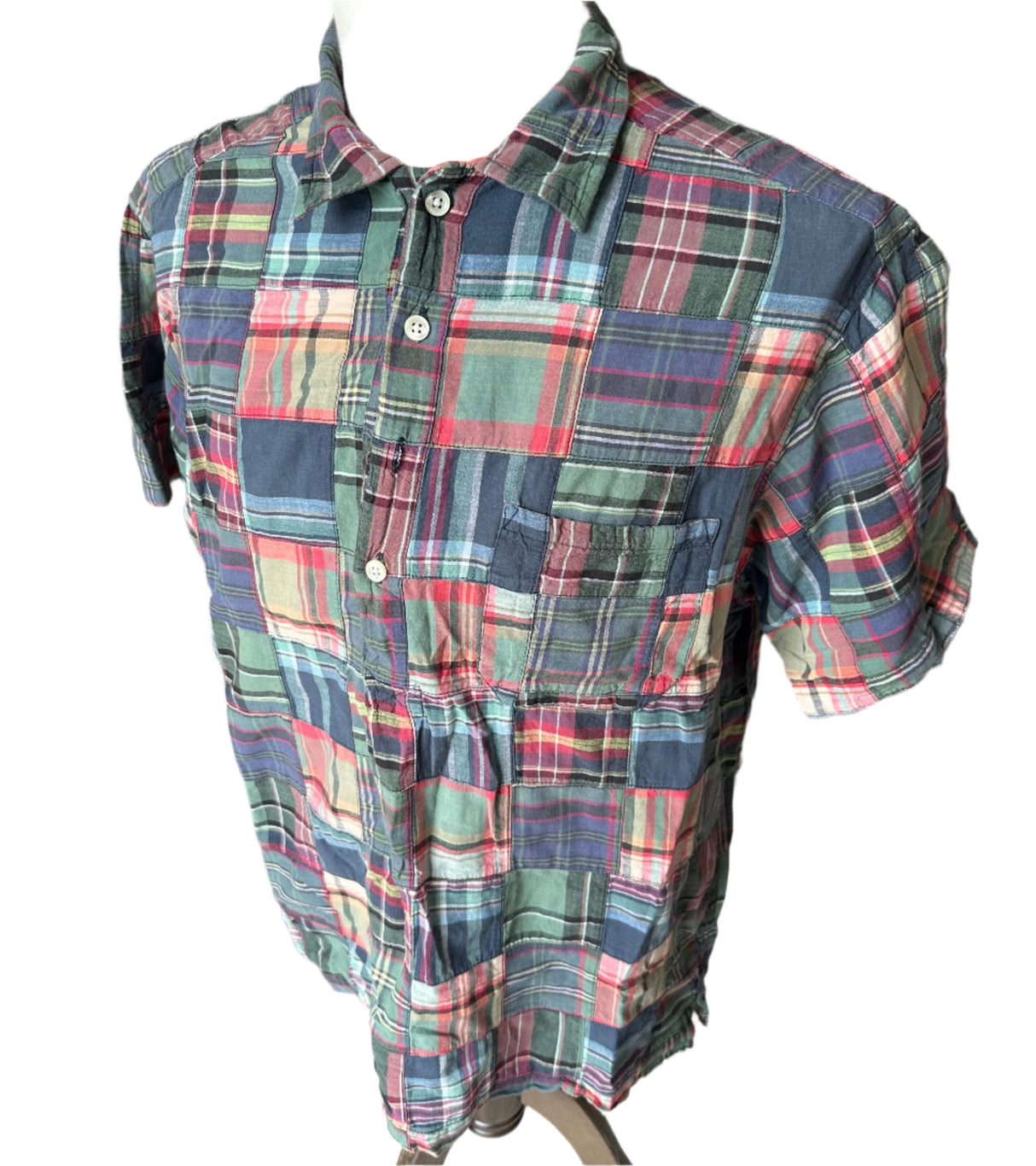 Polo by Ralph Lauren Clarence 100% Cotton Vintage Madras Shirt Size Large*