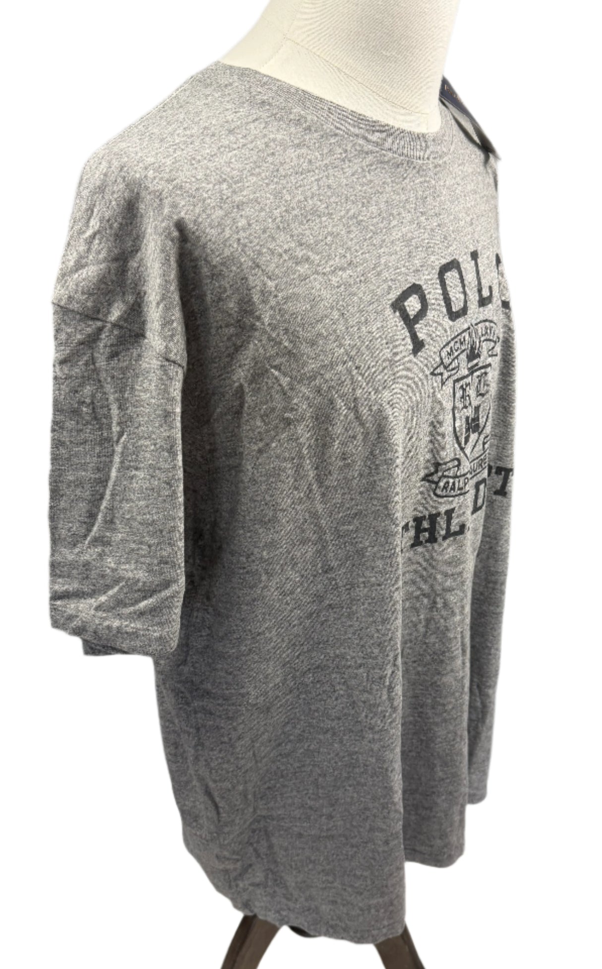 Polo Ralph Lauren Grey Cotton Athletic Division Mens Tee XXL New
