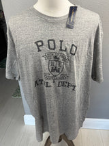 Polo Ralph Lauren Grey Cotton Athletic Division Mens Tee XXL New